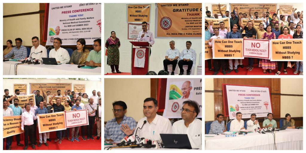 AIPCMA organizes thanksgiving protest at Jantar Mantar on issuance of new rules by NMC and Health Ministry