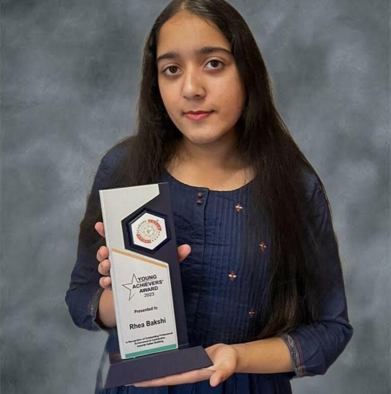 17 Year Old Documentary Filmmaker Rhea Bakshi’s Awarded “Young Achievers’ Award”
