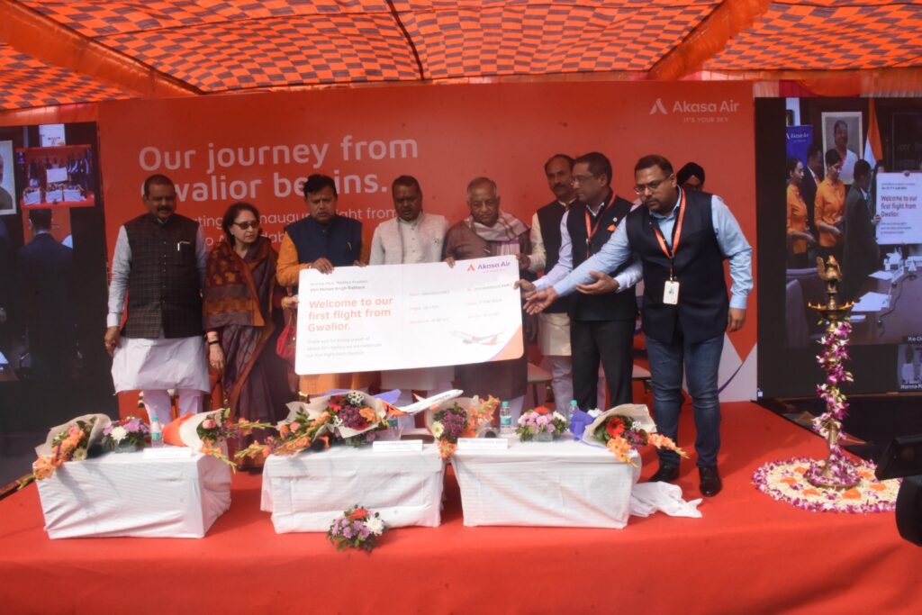 Akasa Air forays into Madhya Pradesh; Commences operations from Gwalior, the 19th destination on its fast growing network
