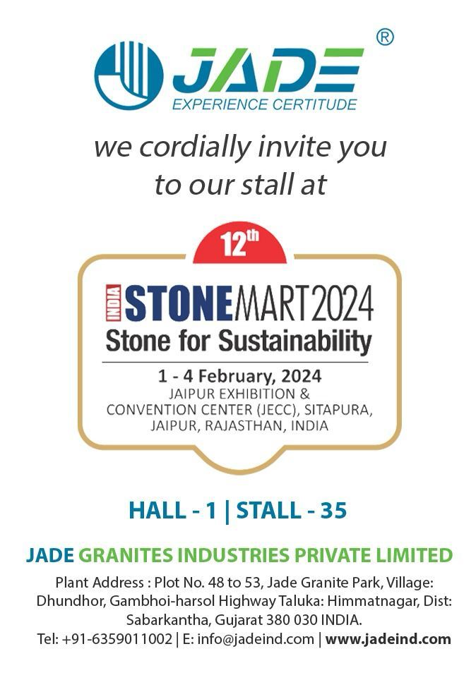 Announcing Jade Granite @ StoneMart 2024 Expo, Jaipur, India Feb 1st, 2024