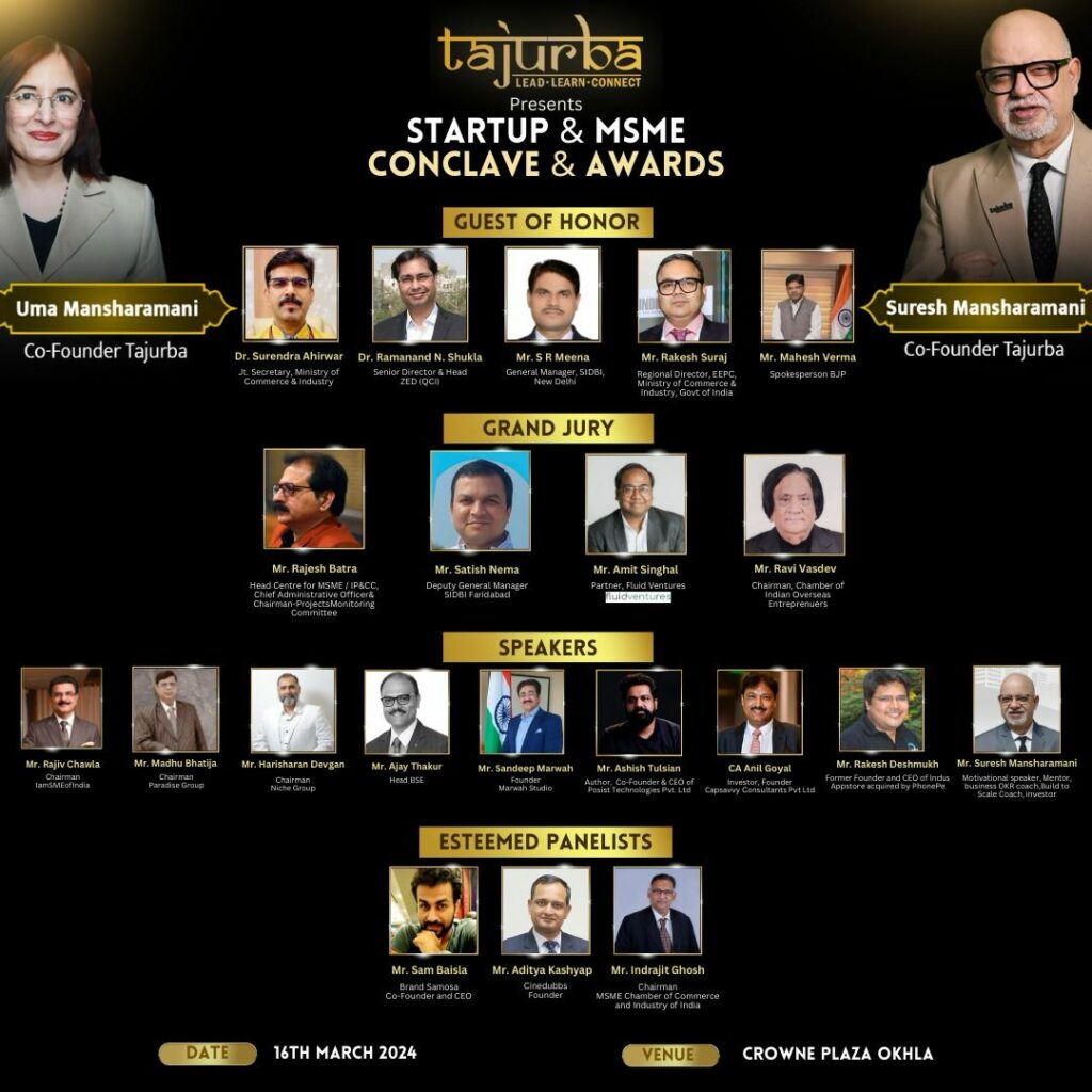 Tajurba Startup and MSME Conclave Cum Awards: A Gateway to Business Growth and Networking