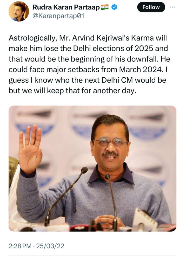 Renowned Astrologer Rudra Karan Prataap Named Best in Political Predictions