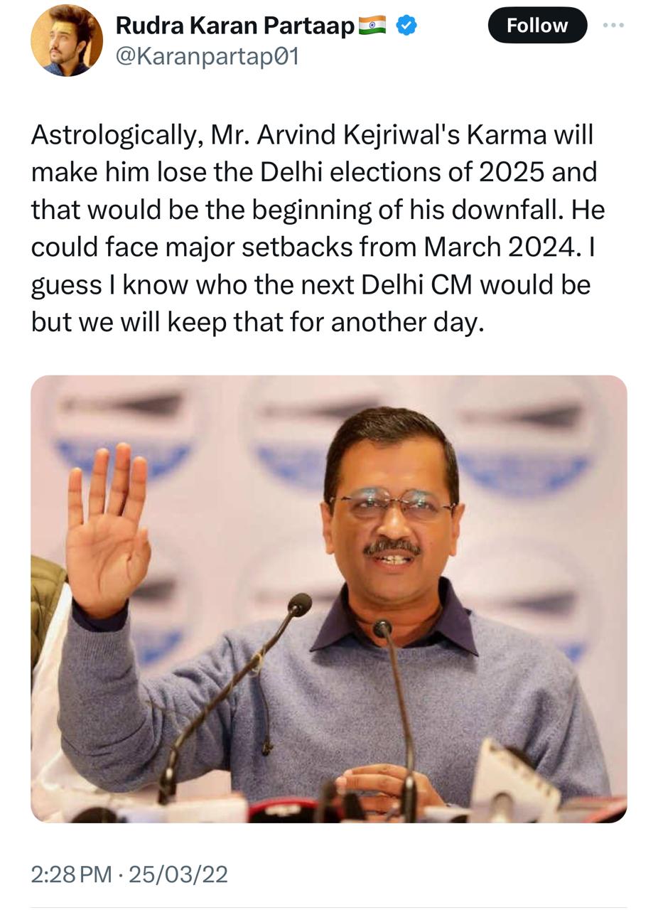 Renowned Astrologer Rudra Karan Prataap Named Best in Political Predictions