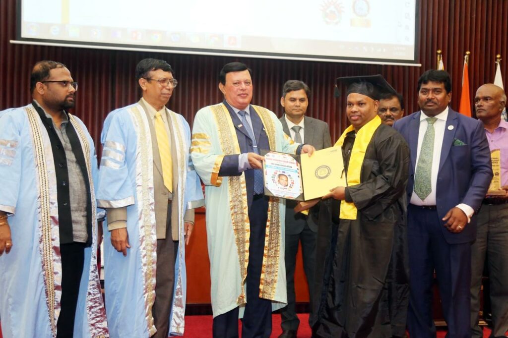 Dr Shantharupan Subramaniam, Director – Honeymoon Events Ltd London Received Prestigious Honorary Doctorate at Colombo