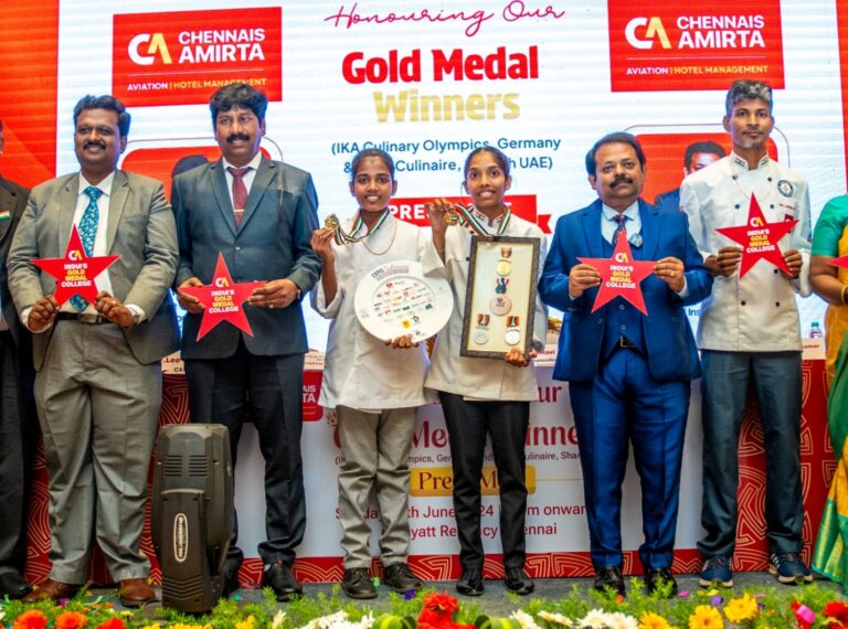 Alagappa University Honors Chennais Amirta’s International Culinary Olympic Winners Sreya Aneesh and Amritha P.Sadan