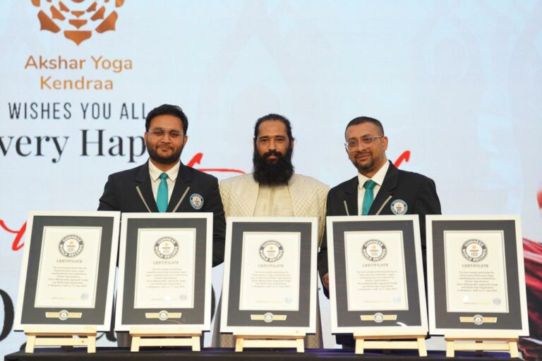 Akshar Yoga Kendraa Scripts History, Creates 5 Guinness World Records on International Yoga Day