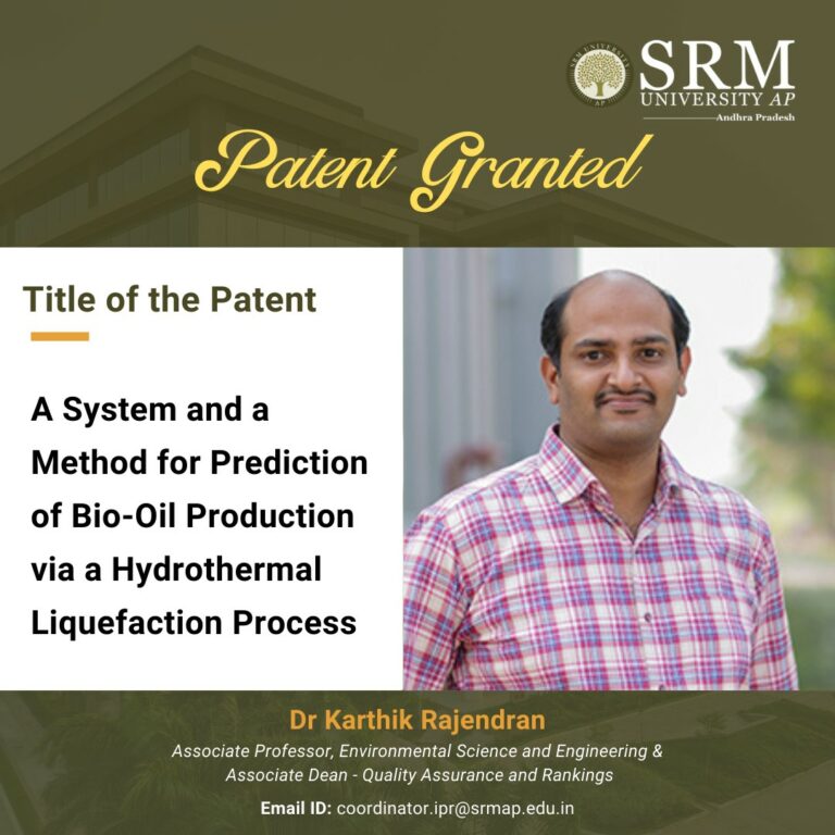 SRM University-AP Pioneers a New Era in Bio-Oil Production with Groundbreaking Predictive System