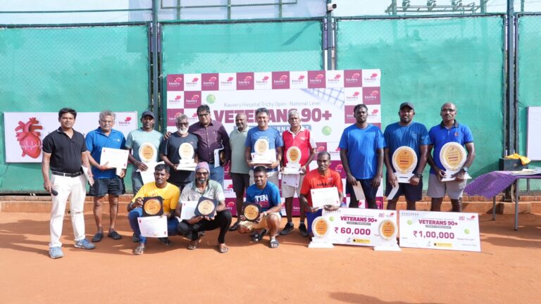 Kauvery Hospital Trichy Open National Level Veterans 90+ Doubles Tennis Championship Concludes with Chennai Duo Clinching Victory