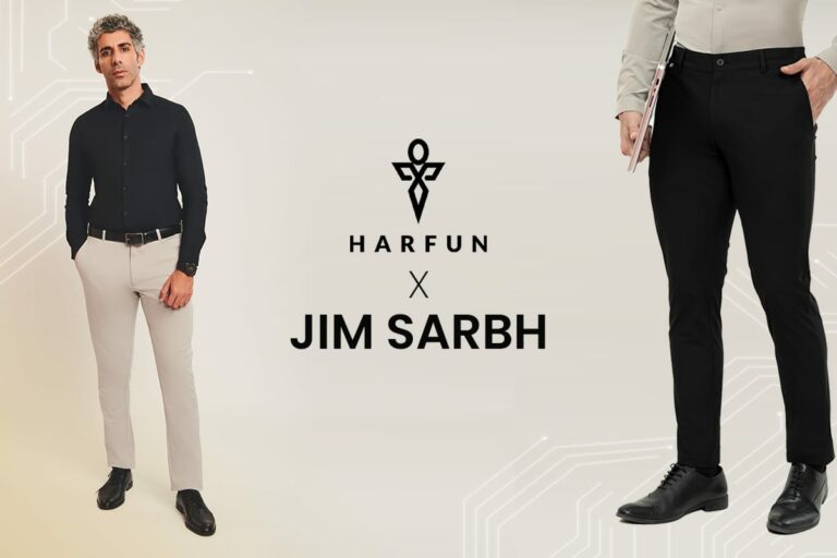 HARFUN AND JIM SARBH SEEN TIME TRAVELLING WITH THE 2035 WORKDAY PANTS