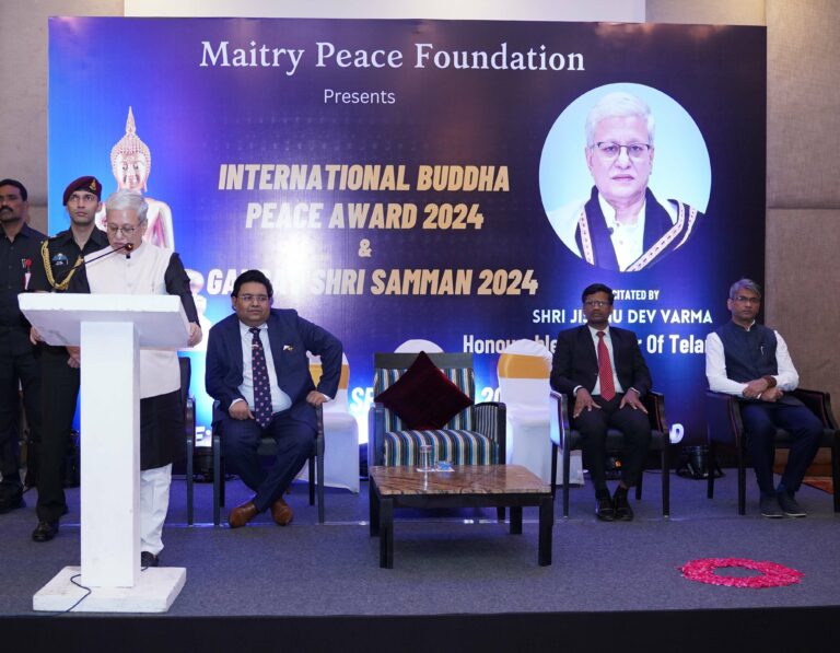 Hon’ble Governor of Telangana Graces International Buddha Peace Award and Gaurav Shri Samman: Celebrating Excellence and Service in Hyderabad