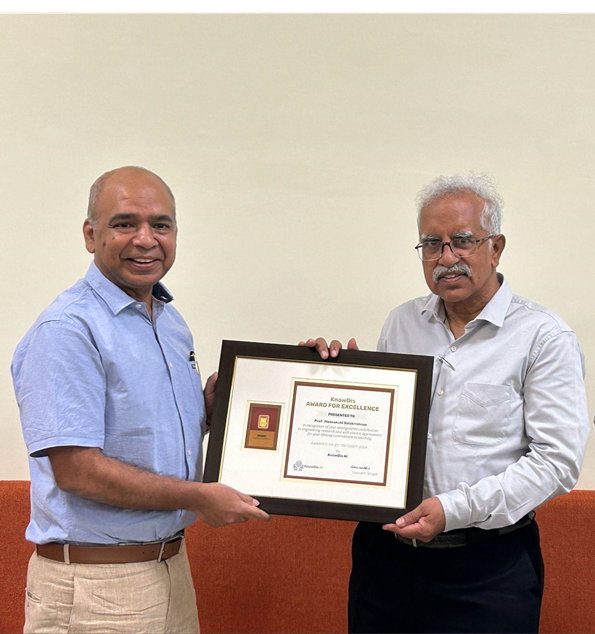 The KnowDis Award for Excellence presented to Professor M. Balakrishnan