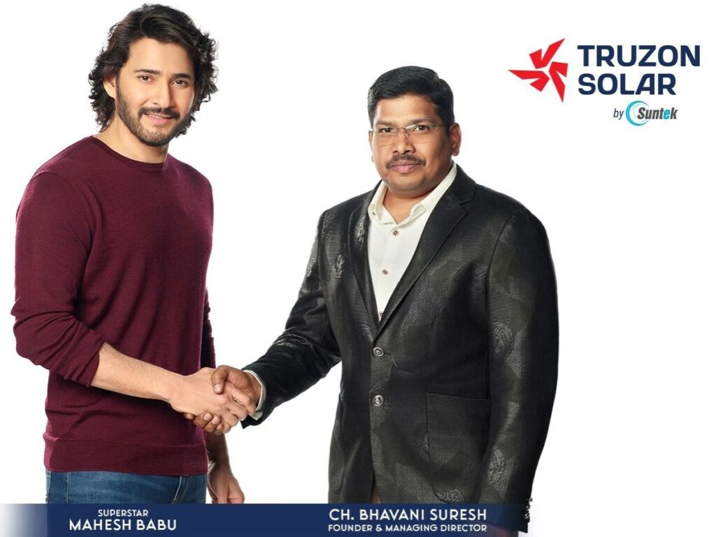 Suntek Solar launches TRUZON SOLAR to Drive India’s Renewable Energy Revolution with Superstar Mahesh Babu