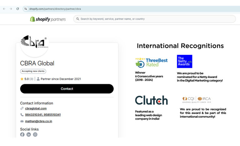 Empowering Your E-Commerce Journey: Why CBRA Global is the Trusted Shopify Expert