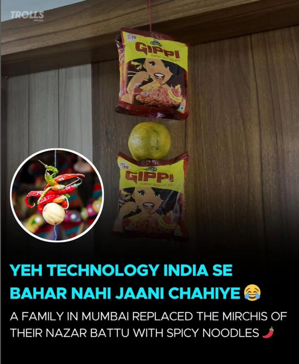 Netizens hilariously react over the unique nazar battu created using spicy noodles