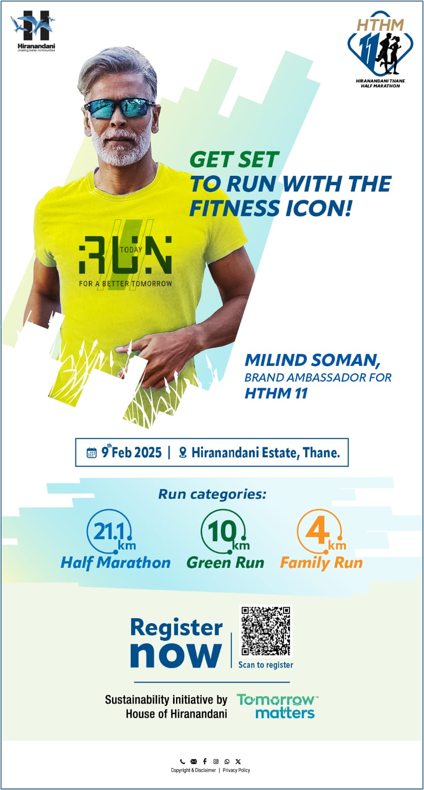 Milind Soman Joins the 11th Edition of Hiranandani Thane Half Marathon as Brand Ambassador