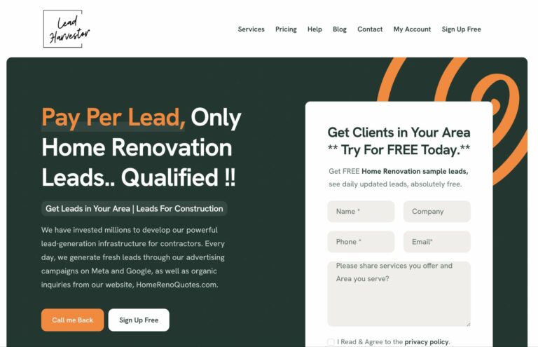 Small Canadian StartUp LeadHarvestor is Disrupting the Renovation Industry with Pay-Per-Lead Model – No More Wasted Marketing Dollars