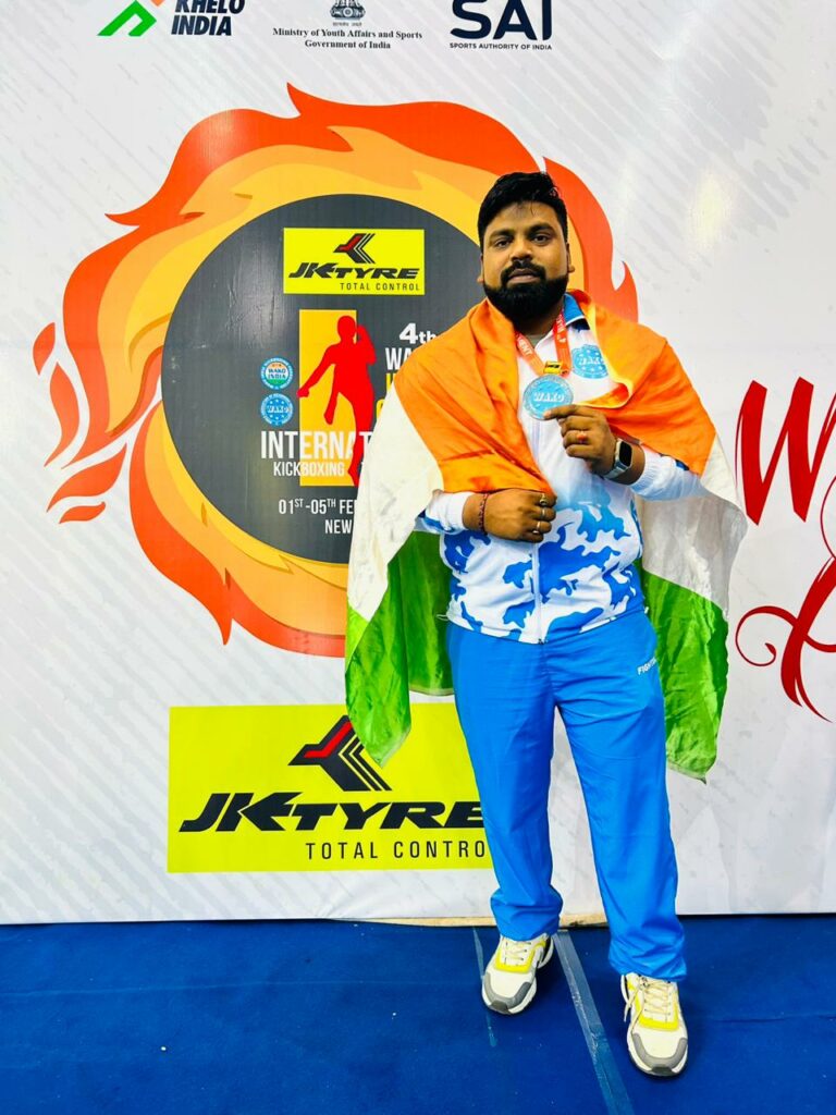 Sudhir Saxena Clinches Silver at 4th India Open Kickboxing Championship, Inspires a Generation