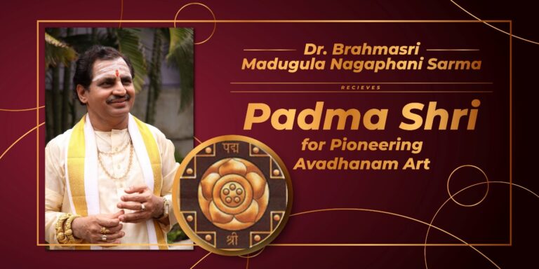 Dr. Brahmasri Madugula Nagaphani Sarma Honored with Padma Shri for His Contributions to Sanskrit and Telugu Literature