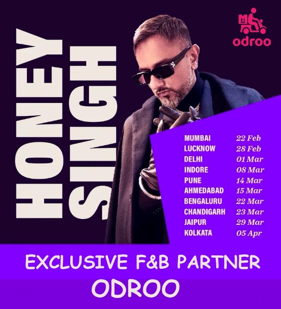 Odroo Joins Forces with India Today Group as the Exclusive F&B Partner for Millionaire India Tour | Yo Yo Honey Singh