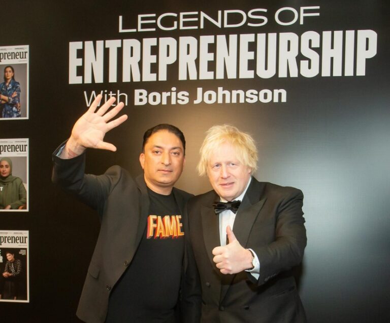 Fame King Sheeraz Hasan Crowned “Legend of Entrepreneurship” by Entrepreneur Middle East, With Boris Johnson’s Enthusiastic Endorsement