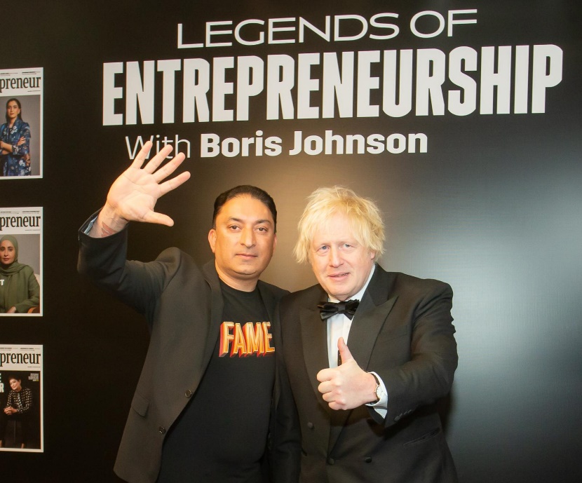 Fame King Sheeraz Hasan Crowned “Legend of Entrepreneurship” by Entrepreneur Middle East, With Boris Johnson’s Enthusiastic Endorsement
