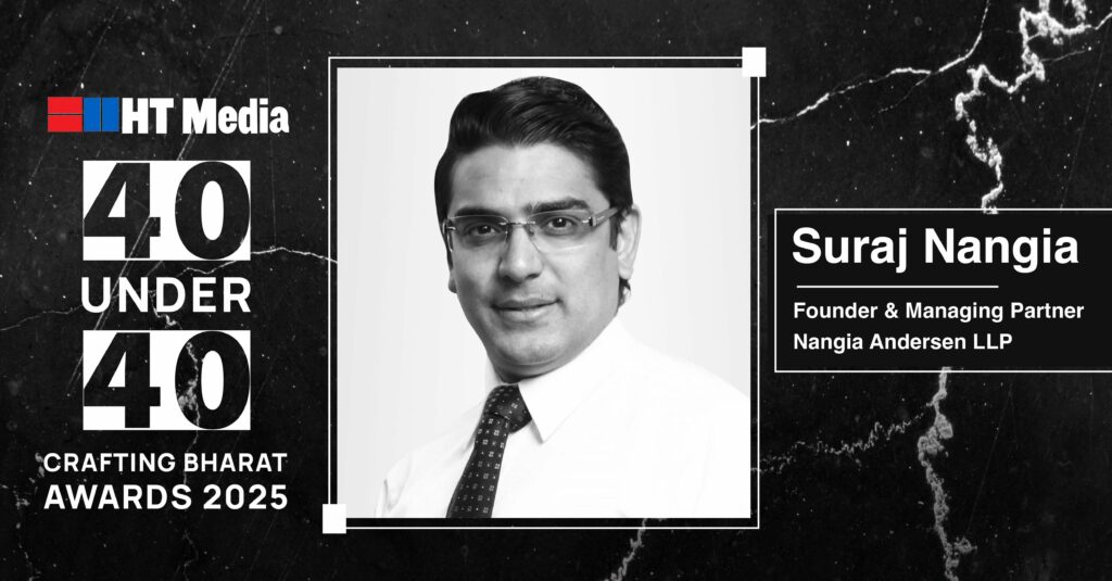Suraj Nangia Honored with Hindustan Times 40 Under 40 Award for Pioneering Leadership and Innovation