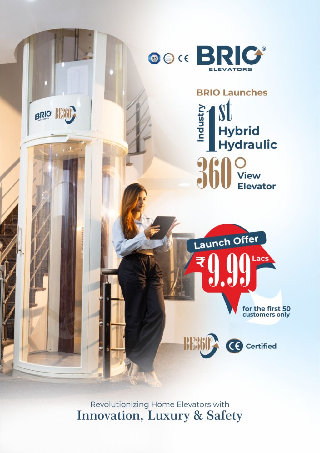 BRIO Elevators Launches India’s First Hybrid Hydraulic 360° View Elevator – Brio BE360