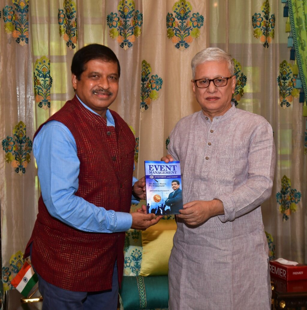 Telangana Governor  re- launches Abhijeeth Bhattacharjee’s  Event Management Book  at Raj Bhavan Hyderabad.