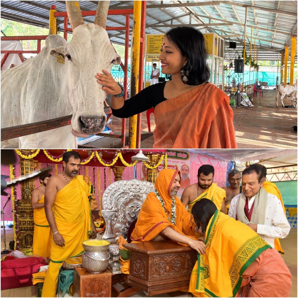 Music Beyond Boundaries: Anubhuti Goswami Introduces Healing Ragas to Cows at Ramachandra Puramatha