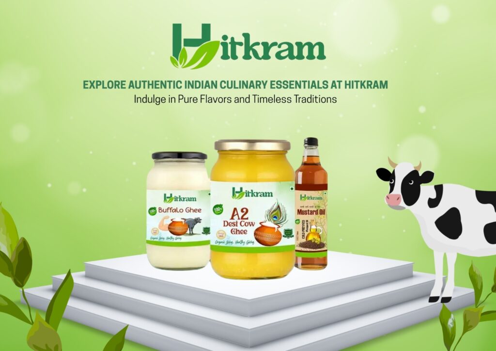 Hitkram ,A2 Desi Cow Ghee: Rediscover the True Taste of India with Authentic Culinary Essentials.