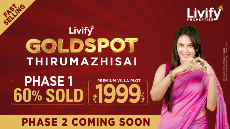 Livify Launches “Goldspot” Premium Plotted Development in Thirumazhisai; Signs Actress Chandini as Brand Ambassador