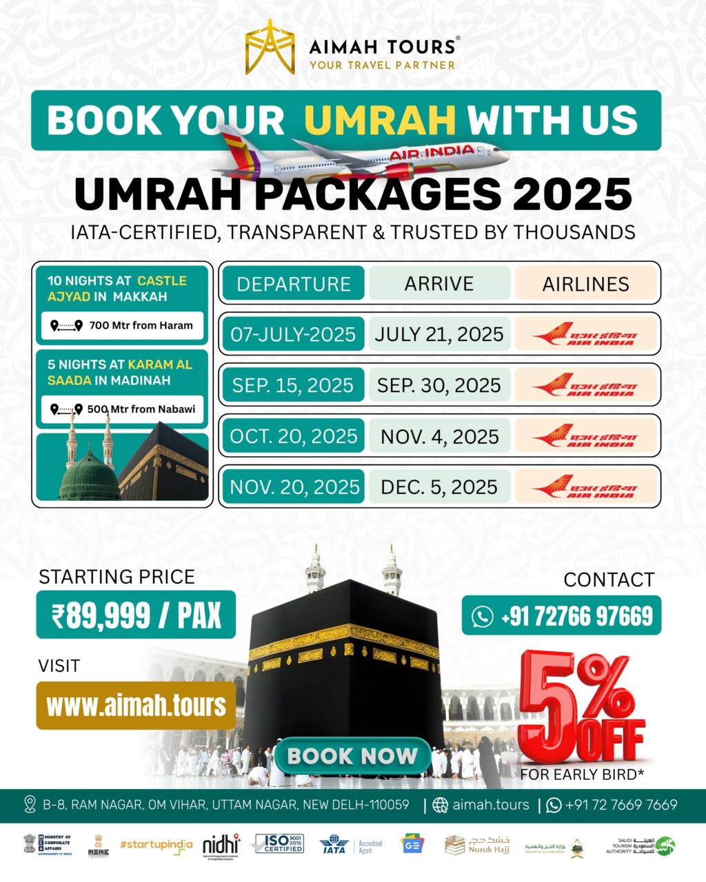 AIMAH TOURS PVT. LTD.: INDIA’S NO.1 HAJJ AND UMRAH COMPANY