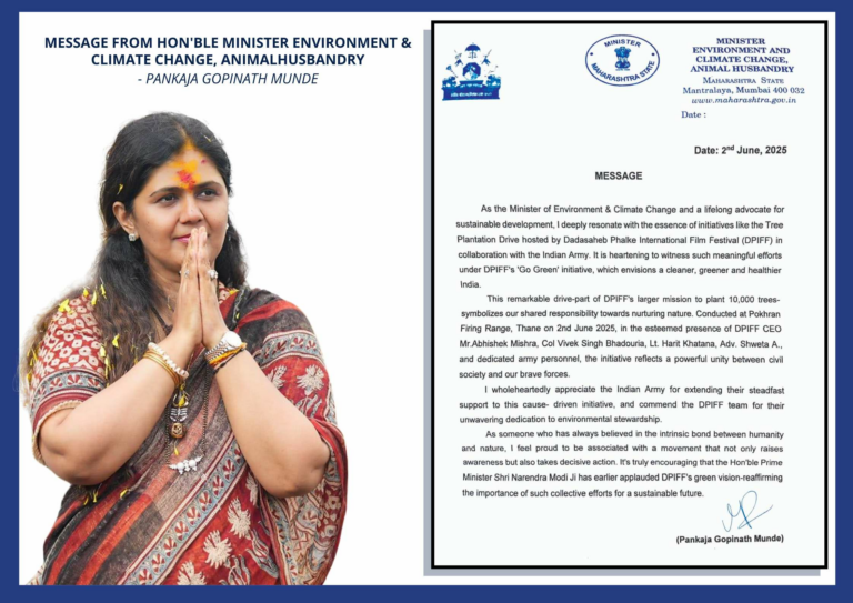 BJP National Secretary & Maharashtra Environment Minister Pankaja Munde Applauds DPIFF’s Green Initiative with Indian Army