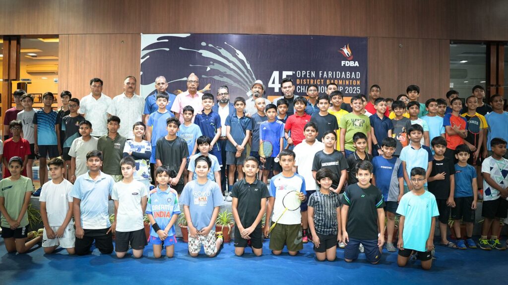 Over 550 players compete at Manav Rachna International School Sector 14 in the 45th FDBA Badminton Championship
