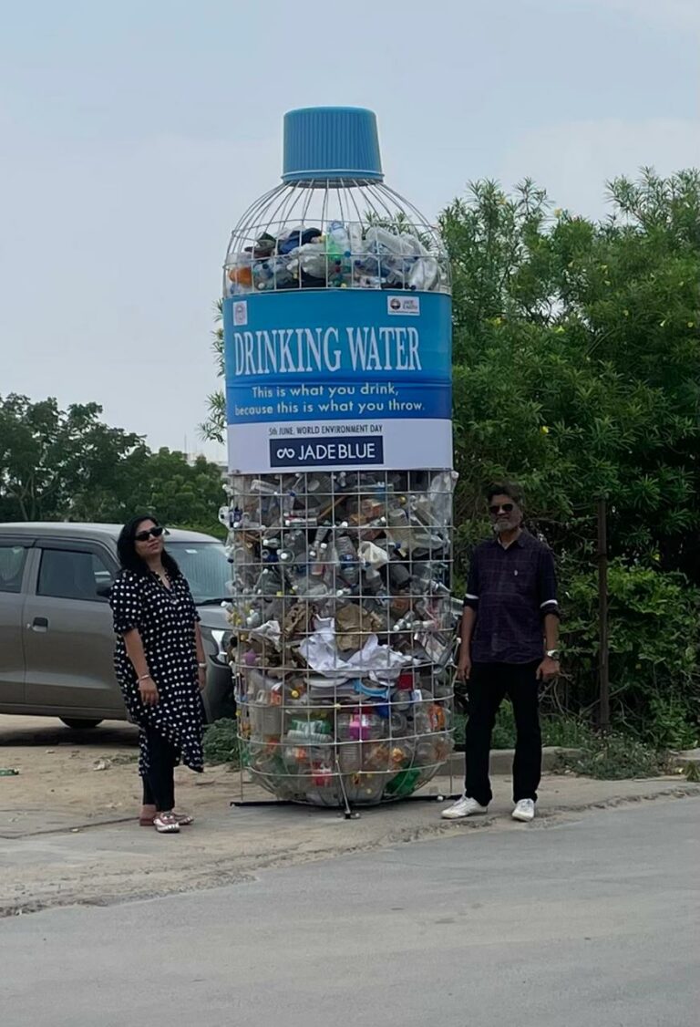 Founders of Fresh Lime Soda’s Sajit and Ishanee created 12 ft installation to spread awareness to reduce use of plastic on World Environment Day
