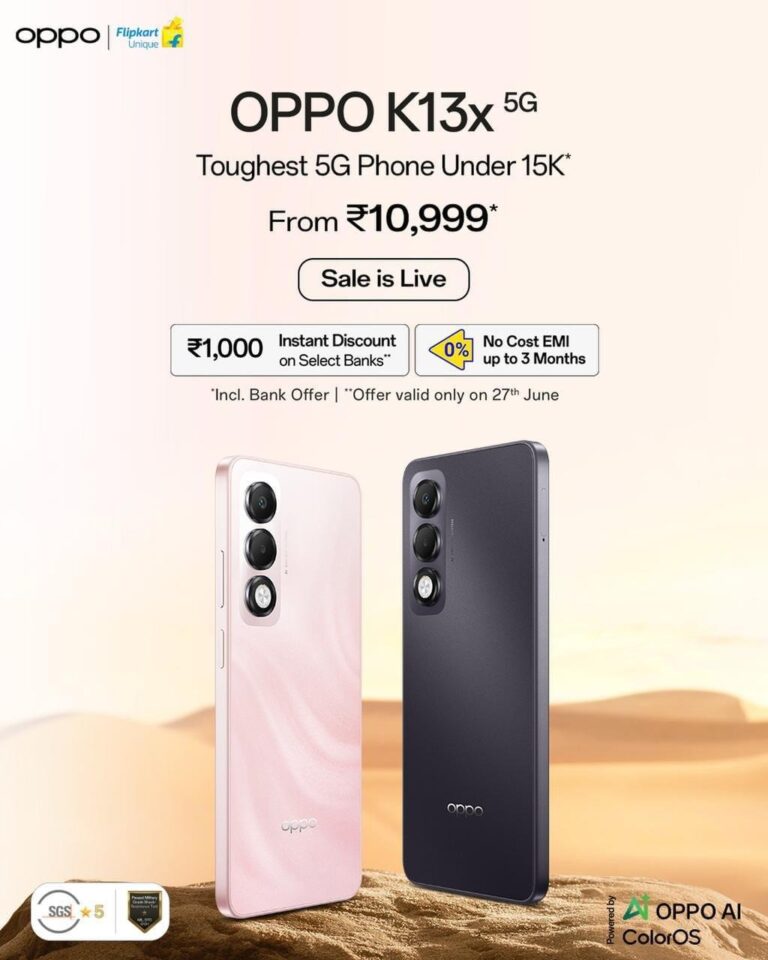 OPPO K13x 5G – The Toughest and Most Durable Smartphone Goes on Sale Today