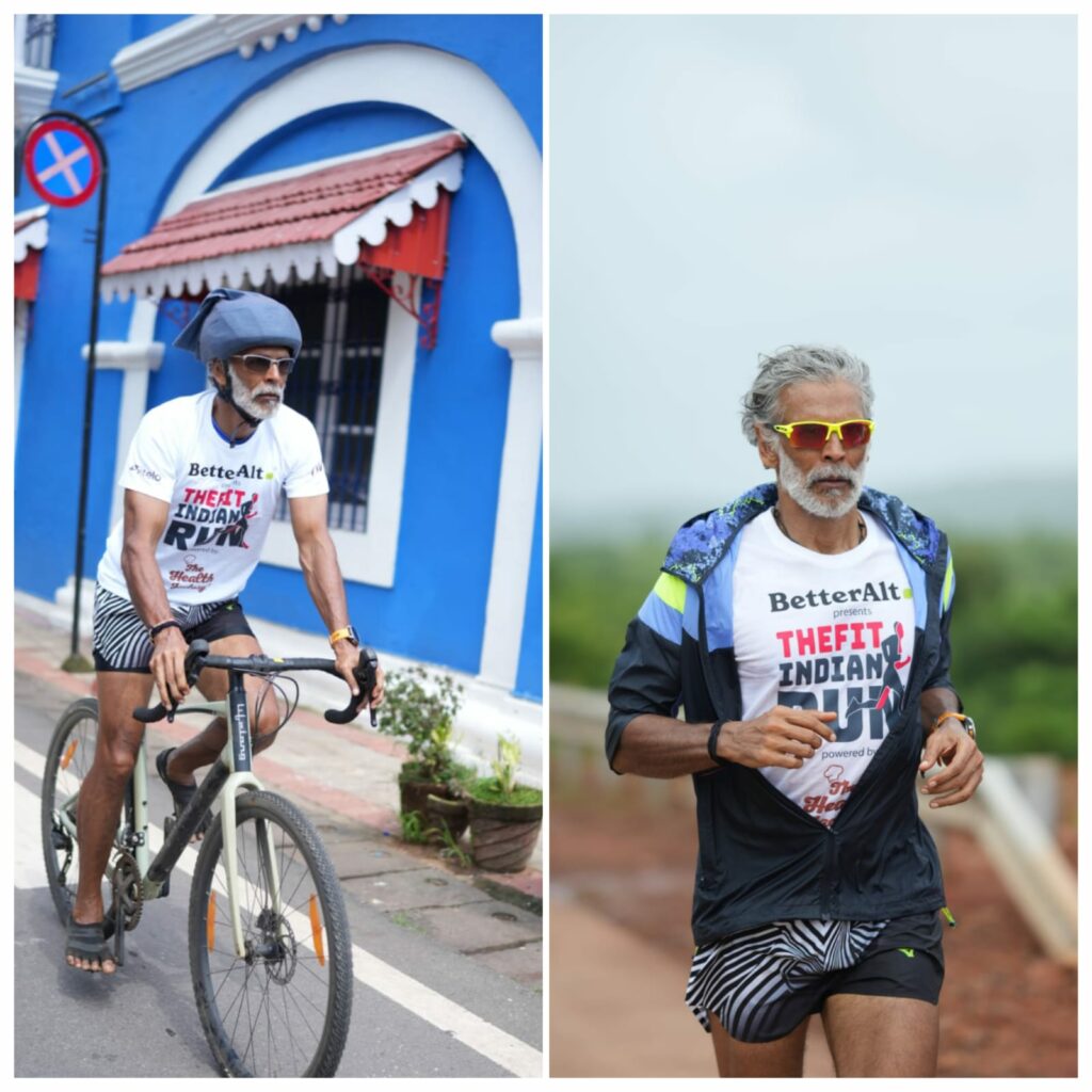Milind Soman Concludes 5th Fit Indian Run, Covering Half Ironman Distance Daily Through Cycling and Running from Mumbai to Goa in 5 Days