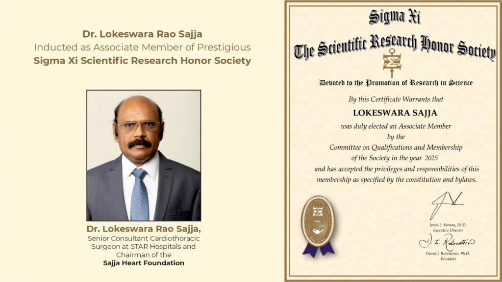 Renowned Indian Cardiac Surgeon Dr. Lokeswara Rao Sajja Inducted as Associate Member of Prestigious Sigma Xi Scientific Research Honor Society