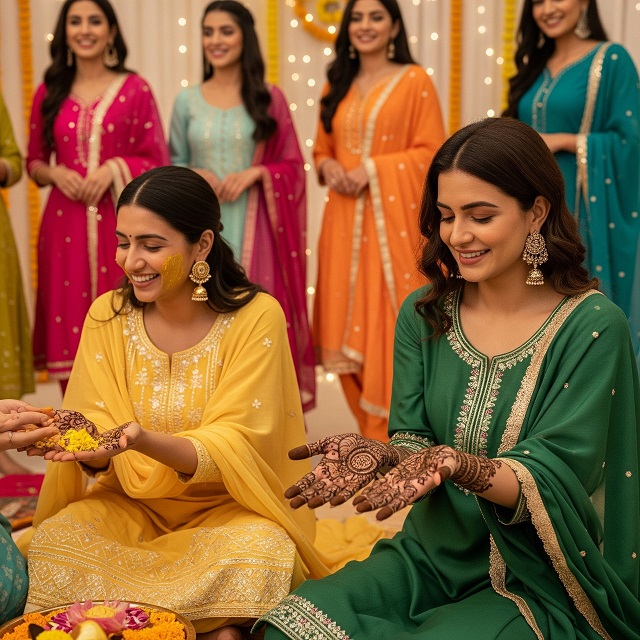Salwar Suits for Haldi & Mehendi: Vibrant and Functional Picks