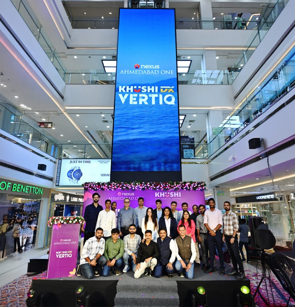 Khushi Advertising Partners with Nexus Ahmedabad One Mall to Launch VERTIQ, One of Ahmedabad’s largest Vertical Digital Screens