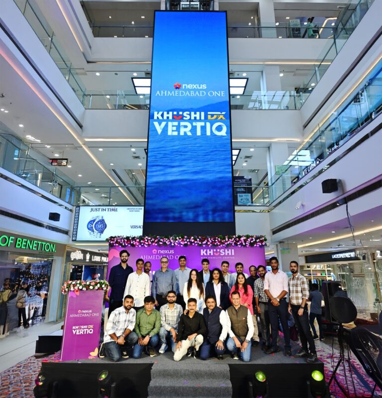 Khushi Advertising Partners with Nexus Ahmedabad One Mall to Launch VERTIQ, One of Ahmedabad’s largest Vertical Digital Screens