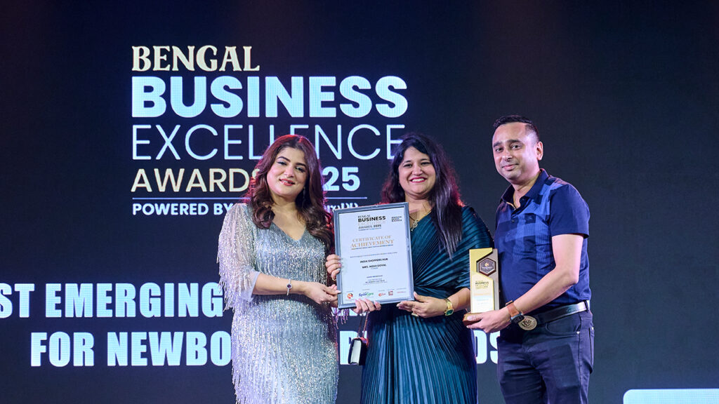 MOM Care Founder Mrs. Nidhi Goyal Honoured with the Bengal Business Excellence Award 2025 for Best Emerging E-Commerce Brand for Newborn Baby & Kids