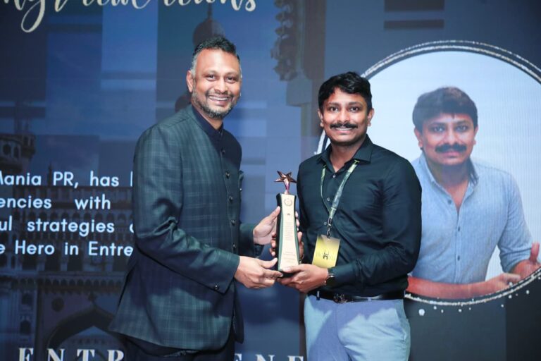 Media Mania PR Founder Jayaram Garidepally Bags ‘Hero in Entrepreneurship’ at Heroes of Hyderabad Awards 2025
