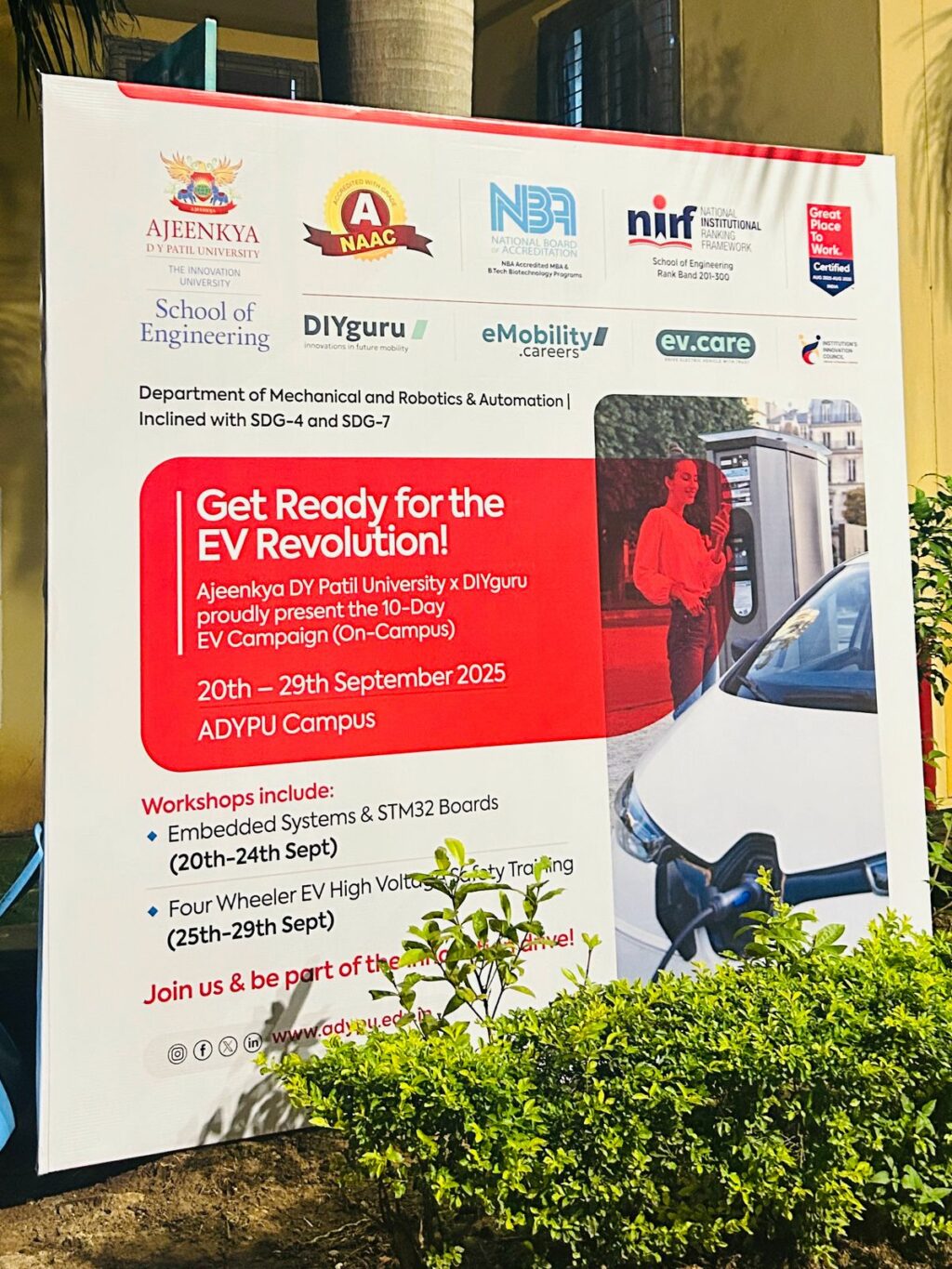 India’s First High Voltage EV Safety Training to be Hosted at ADYPU, Pune from 25th–29th September 2025