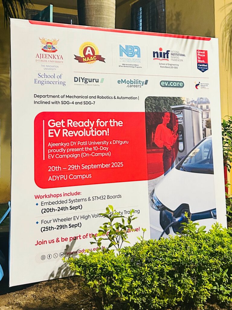 India’s First High Voltage EV Safety Training to be Hosted at ADYPU, Pune from 25th–29th September 2025