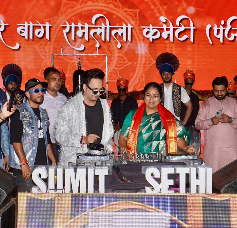 Delhi’s festive spirit found its pulse in two massive Dandiya nights, both powered by DJ Sumit Sethi’s firebrand performances.