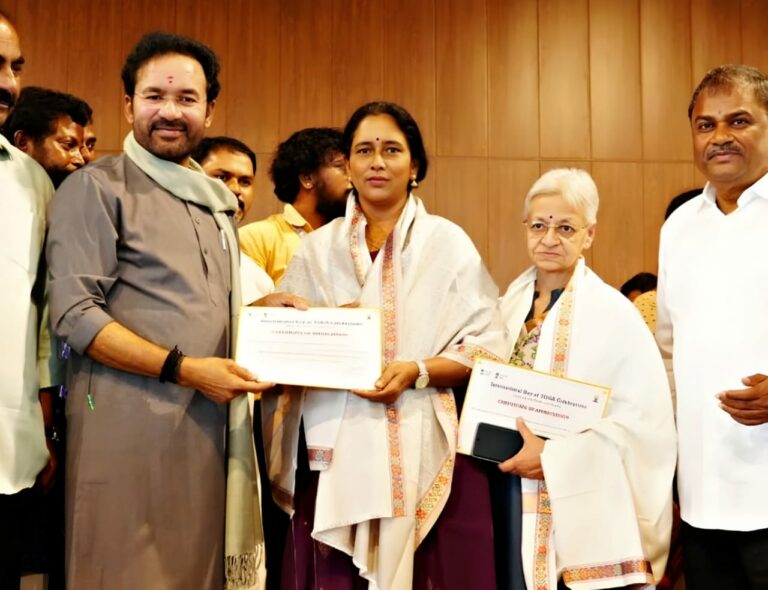 Bala Bharathi Kodali Felicitated by Minister of Mines of India G. Kishan Reddy
