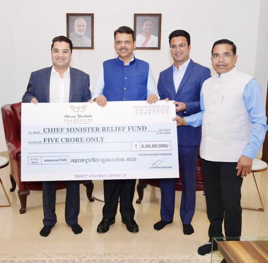 Abhay Bhutada Foundation Donates ₹5 Crore To CM Relief Fund For Maharashtra Flood Victims