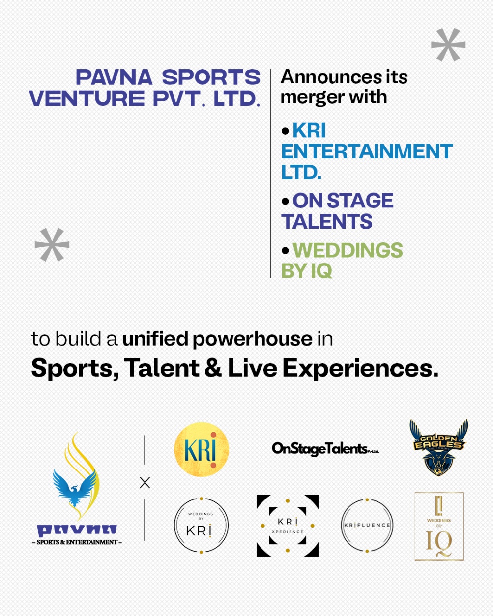 Pavna Sports Ventures and Kri Entertainment Unite to Create India’s First Integrated Sports and Entertainment Powerhouse