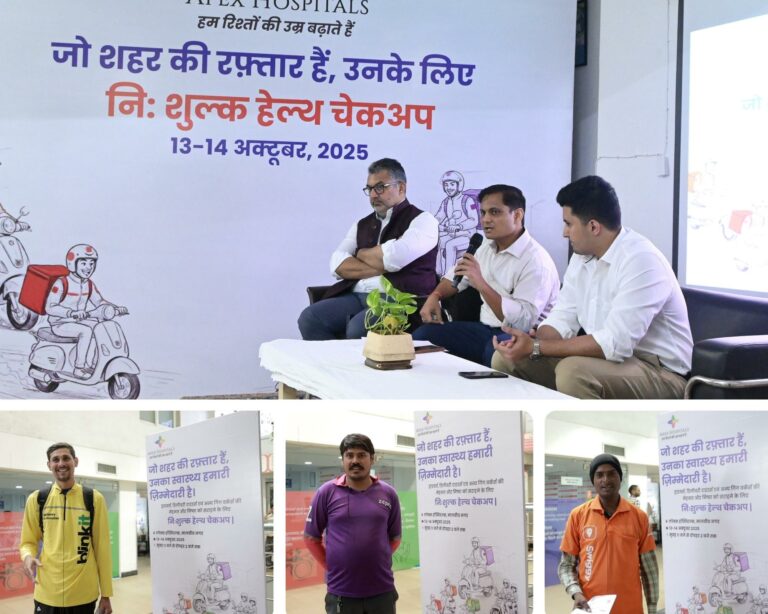 Over 550 Riders Benefit from Apex Hospitals’ “Shahar Ki Raftar” Diwali Health Checkup